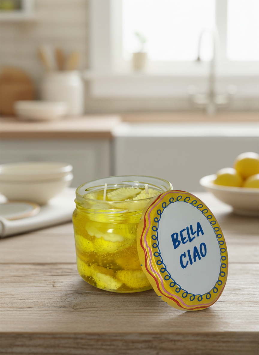 Limon Reçeli Jel Mum - Lemon Drop - 100% Handmade Dekoratif Mum