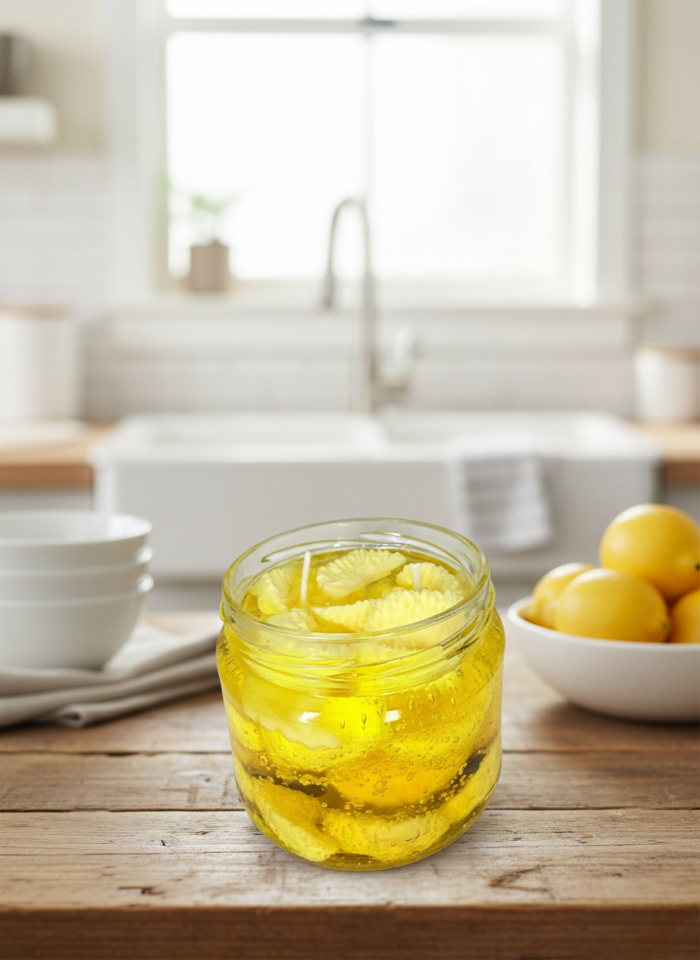 Limon Reçeli Jel Mum - Lemon Drop - 100% Handmade Dekoratif Mum